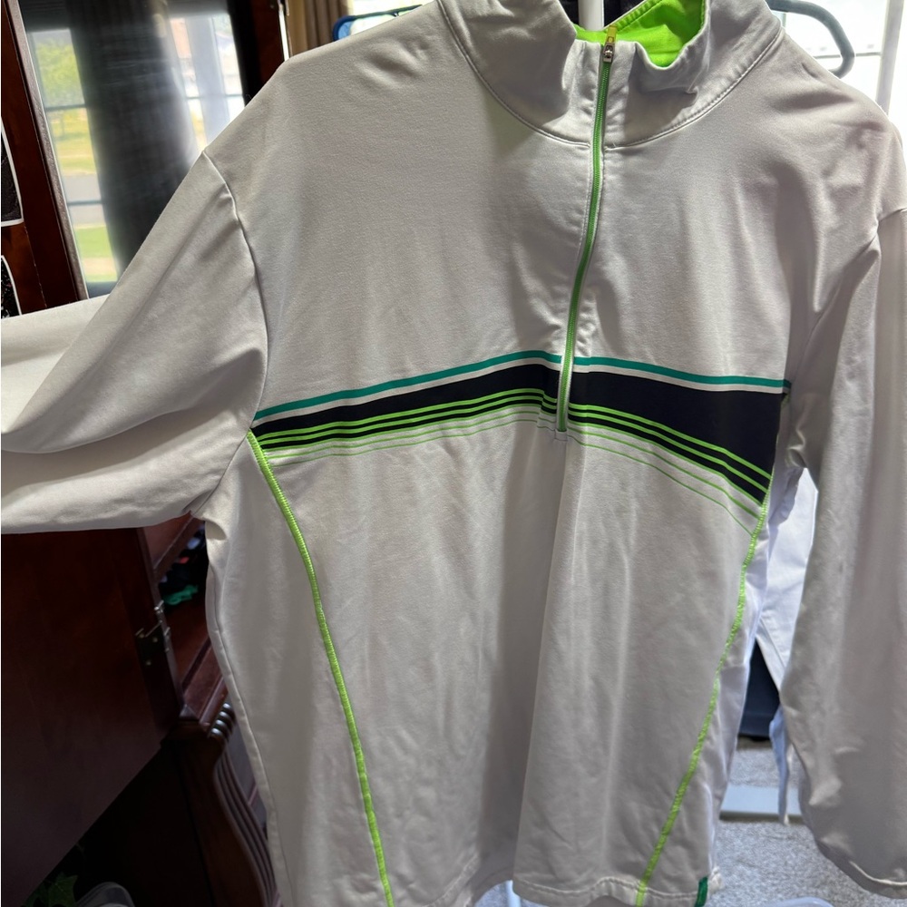 Antigua White and Green Performance Jacket